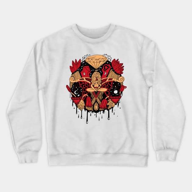 Red and Cream Mystic Libra Crewneck Sweatshirt by kenallouis